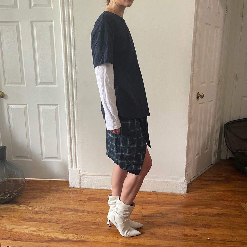 J.O.A. Los Angeles High Waist Plaid Tartan Midi Wrap Tie Pencil Skirt - XS / S - Picture 13 of 16